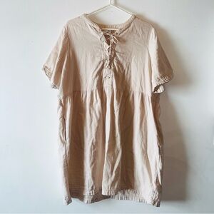 Women's Cream Lace-Up Dress